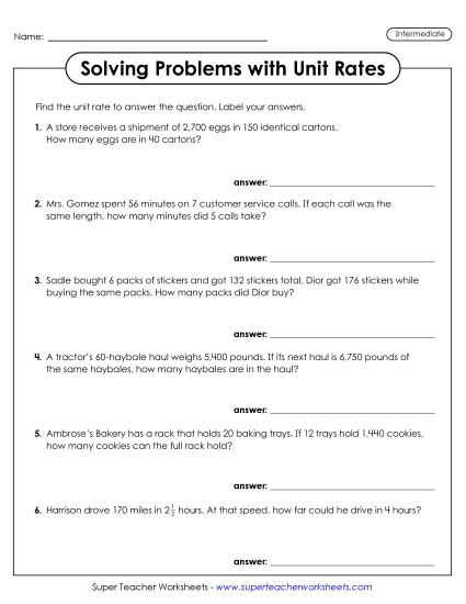 Unit Rate Word Problems - Solving Problems with Unit Rate