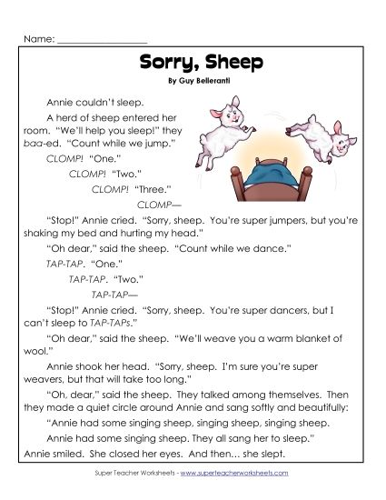 Pictures of Reading Passages - Sorry, Sheep Pictures of Reading Passages - Sorry, Sheep