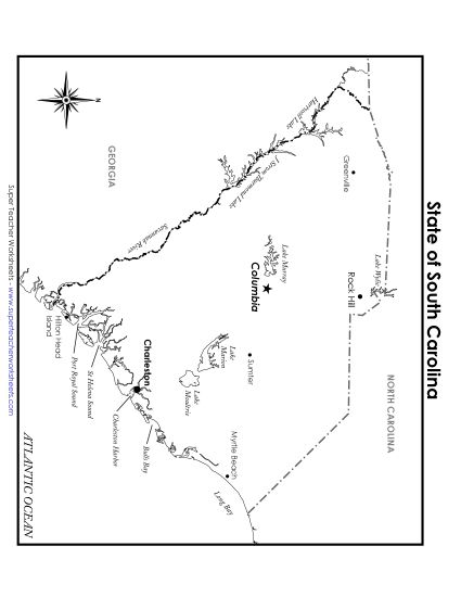 Maps - South Carolina State Map (Labeled)
