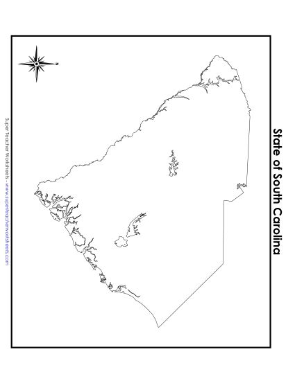 Maps - South Carolina State Map (No Bordering States) Maps - South Carolina State Map (No Bordering States)
