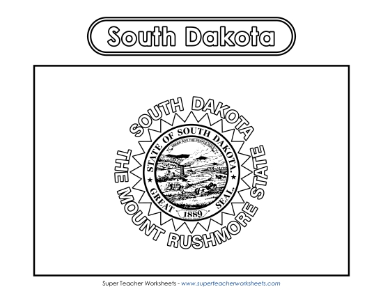 Flags & Seals - South Dakota Flag Coloring Page