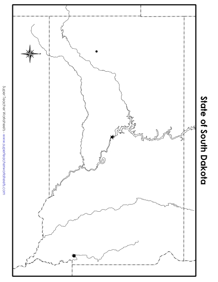 South Dakota Map Blank Cities - South Dakota Map Blank Cities Printable Worksheet 25509 001