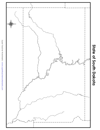 Maps - South Dakota Map (Blank)