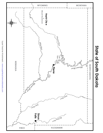 South Dakota - South Dakota Map (Labeled)
