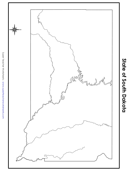 South Dakota - South Dakota Map (No Bordering States) South Dakota - South Dakota Map (No Bordering States)