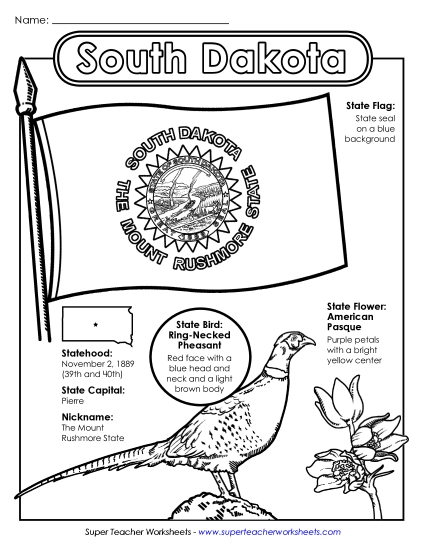 Symbols - South Dakota State Symbols Coloring Page