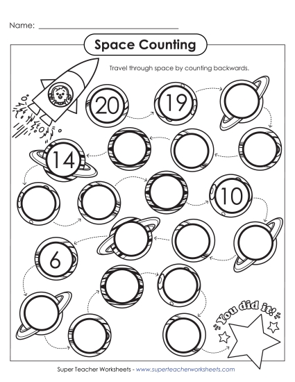 Space Counting (From 20) Space Counting (From 20)