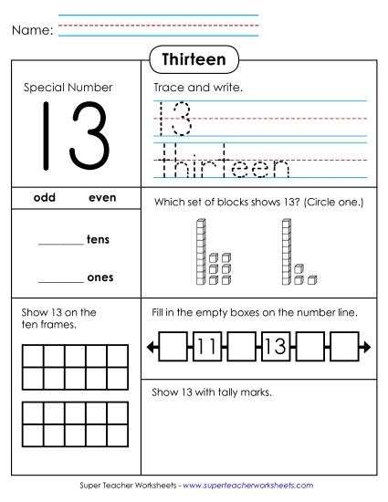 2-Digit Numbers - Special Number: 13 2-Digit Numbers - Special Number: 13