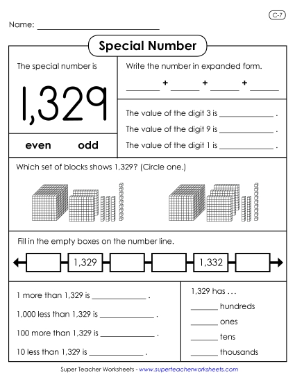 4-Digit Numbers - Special Number: 1,329