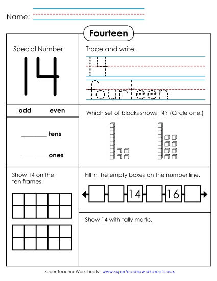 2-Digit Numbers - Special Number: 14
