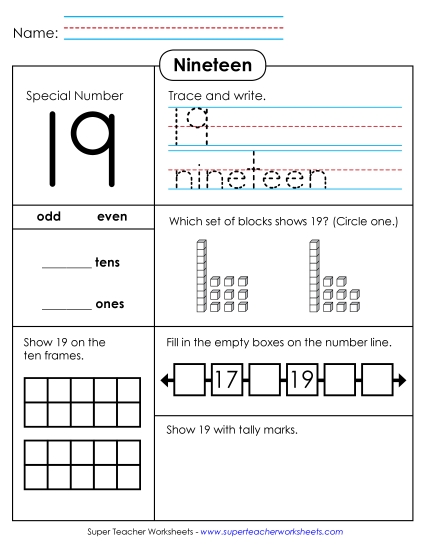 2-Digit Numbers - Special Number: 19