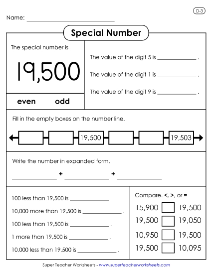 5-Digit Numbers - Special Number 19,500 5-Digit Numbers - Special Number 19,500