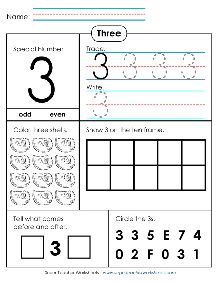 Single-Digit Numbers - Special Number: 3