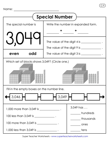 4-Digit Numbers - Special Number: 3,049