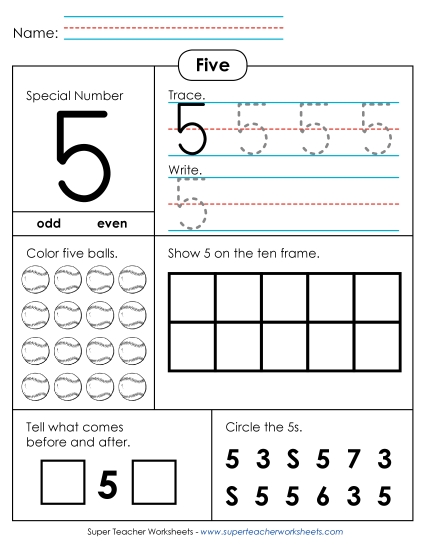 Single-Digit Numbers - Special Number: 5