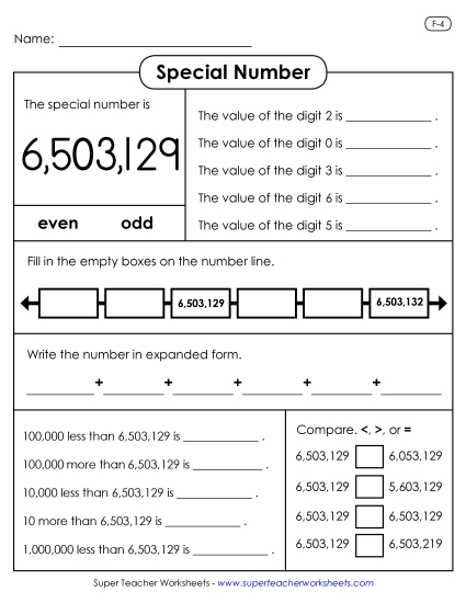 7-Digit Numbers - Special Number: 6,503,129
