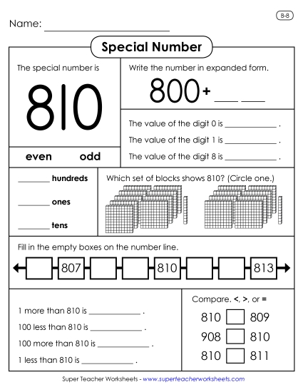 3-Digit Numbers - Special Number: 810