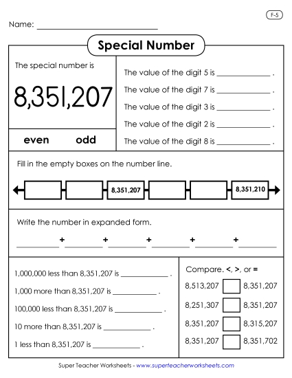 Special Numbers - Special Numbers: 8,351,207