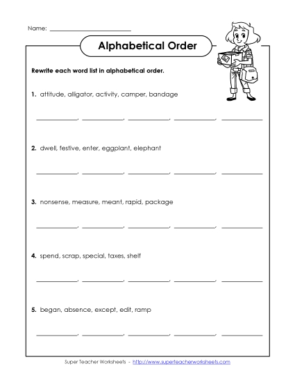 Alphabetical Order - Spelling Alphabetical Order (D-1) Alphabetical Order - Spelling Alphabetical Order (D-1)