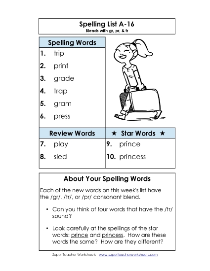 Spelling List - Spelling List A-16 Spelling List - Spelling List A-16