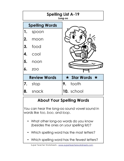Spelling List - Spelling List A-19 Spelling List - Spelling List A-19