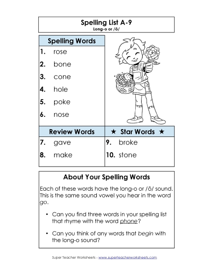 Spelling List - Spelling List A-9 Spelling List - Spelling List A-9