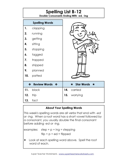 Spelling List - Spelling List B-12