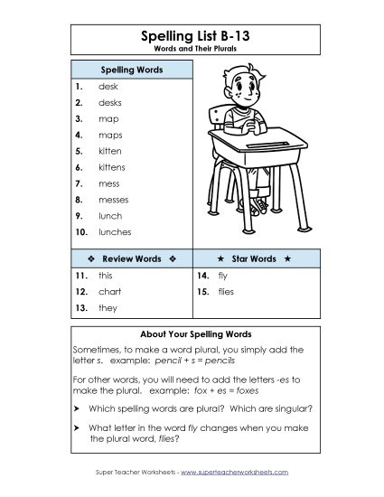 Spelling List - Spelling List B-13