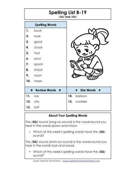 Spelling List - Spelling List B-19 Spelling List - Spelling List B-19