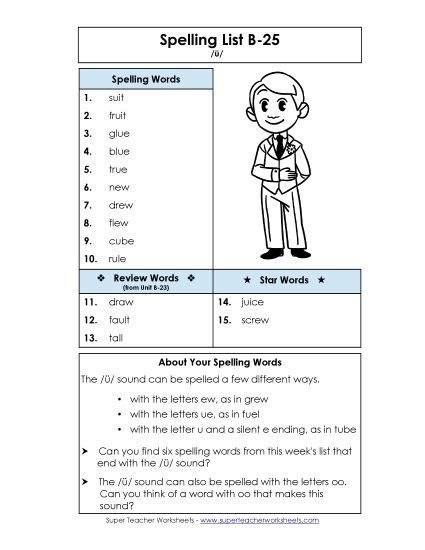 Spelling List - Spelling List B-25 Spelling List - Spelling List B-25