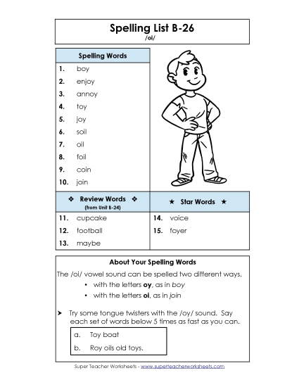 Spelling List - Spelling List B-26 Spelling List - Spelling List B-26