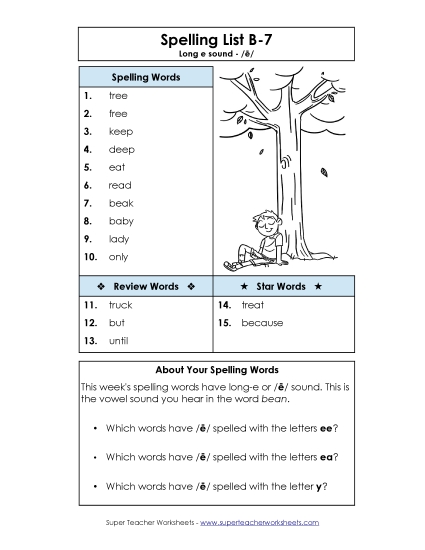 Spelling List - Spelling List B-7