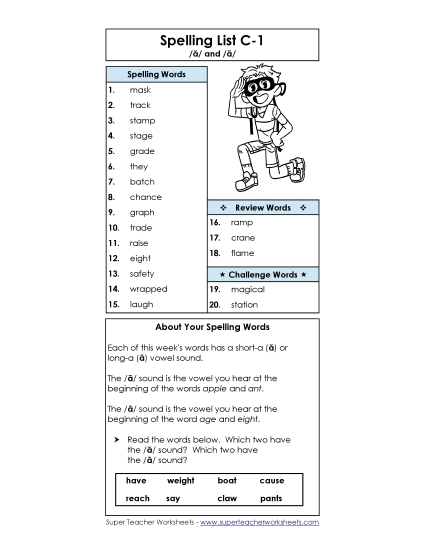 Spelling List - Spelling List C-1 Spelling List - Spelling List C-1