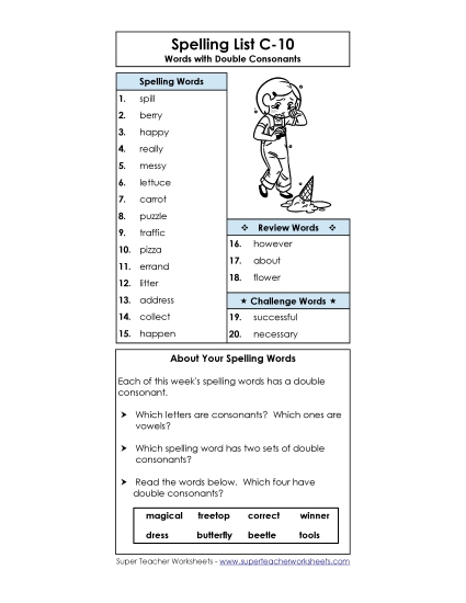 Spelling List - Spelling List C-10