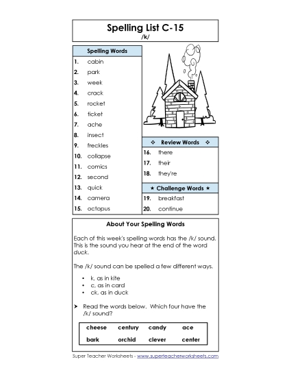 Spelling List - Spelling List C-15