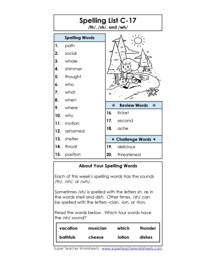 Spelling List - Spelling List C-17