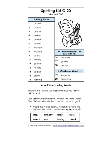 Spelling List - Spelling List C-20 Spelling List - Spelling List C-20