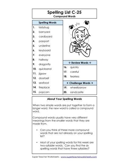 Spelling List - Spelling List C-25