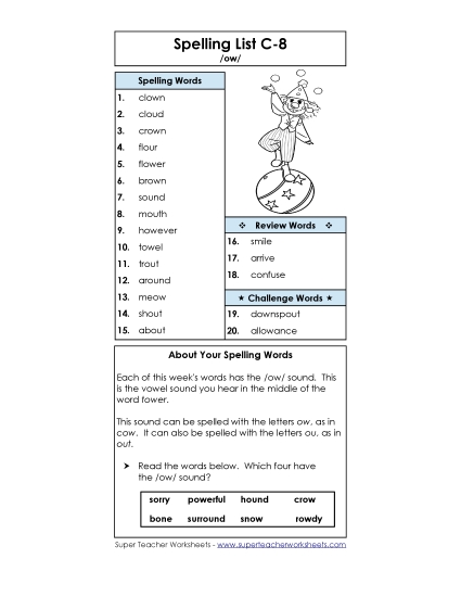 Spelling List - Spelling List C-8