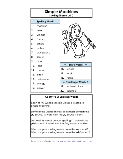 Spelling List - Spelling List (C-Simple Machines Words) 