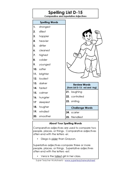 Spelling List - Spelling List D-15