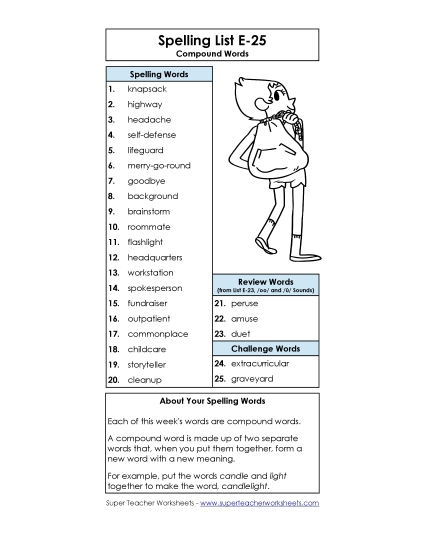 Spelling List - Spelling List (E-25)