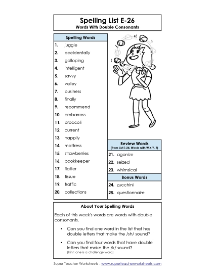 Spelling List - Spelling List (E-26) Spelling List - Spelling List (E-26)