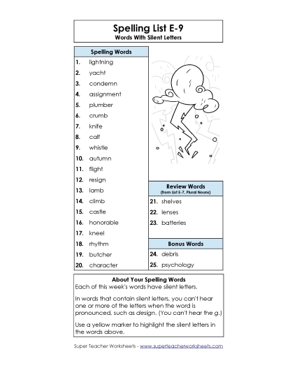 Spelling List - Spelling List (E-9)