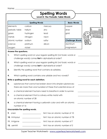 Worksheets and Activities  - Spelling Question Worksheet
