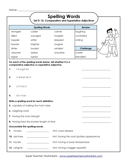 Worksheets - Spelling Question Worksheet (D-15)