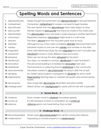 Spelling Test - Spelling Sentences (F-16) Spelling Test - Spelling Sentences (F-16)