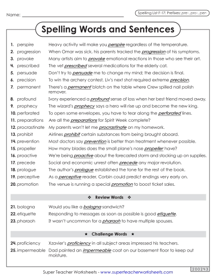 Spelling Test - Spelling Sentences (F-17) Spelling Test - Spelling Sentences (F-17)