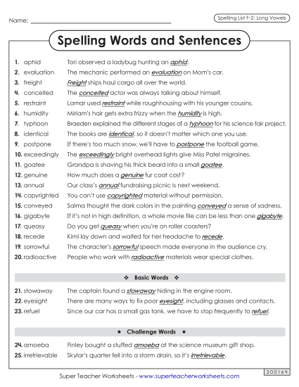 Spelling Test - Spelling Sentences (F-2) Spelling Test - Spelling Sentences (F-2)