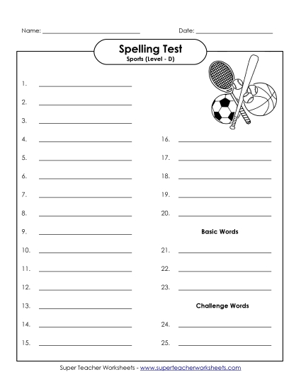 Spelling Test - Spelling Test 